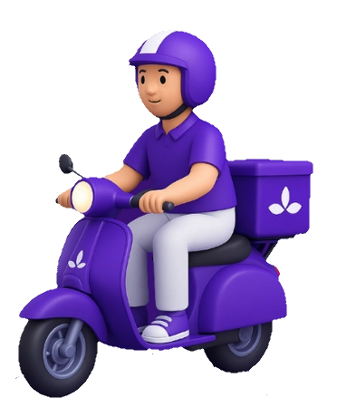 Repatch courier on moped